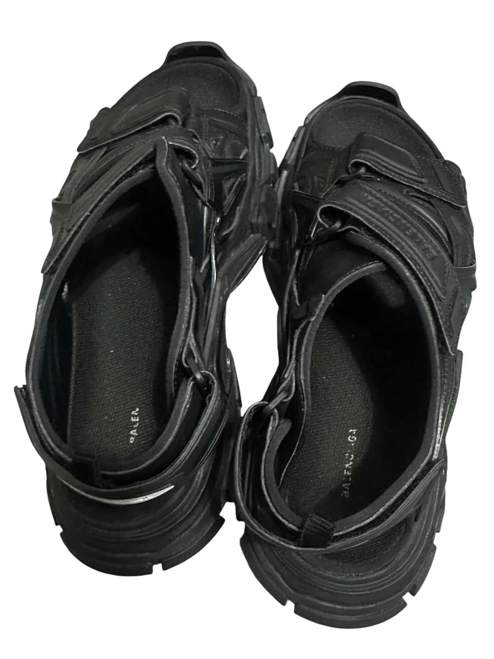 Balenciaga Black Men's Sporty Leather Strap Sandals size 43